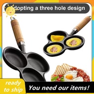 3 Hole Cast Iron Omelet Pan Non-Stick Breakfast Egg Pan Breakfast Grill Cooking Pot Egg Frying Pan P