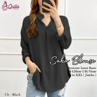 Saka Blouse Premium Linen Polos Jumbo Ld 120 Fit to Xxl Basic Blouse Kasual Korean Style