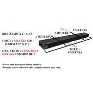 [3.0MM+/- (THICKNESS)] - [2" X  4"] [BUY 6M--> CUT TO 3PCS 2M] RECTANGULAR HOLLOW COLD ROLLED / MILD