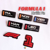 Formula 1 Brooch Pin - F1 Brooch Pin - F1 DRIVER PIN - Unofficial Fanmade Merch - Acrylic - Pin