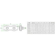 G99F Fastener Hardware Stainless Steel Duplex 2-Post Cable Clamp Grip Wire Rope Clip Cable Clamp 2mm