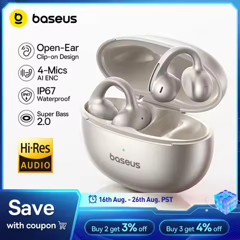 Baseus MC1 Pro Ear Clip Wireless Earphones Bluetooth 6.0 Hi-Res Ultra Open Earbuds earrings 4-Mic EN