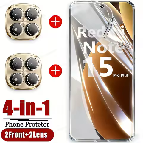 4in1 For Xiaomi Redmi Note 15 Pro Plus 14 5G 4G 13 12 11 10 9 Hydrogel Film Redmi Note 12S 14 Pro Pl
