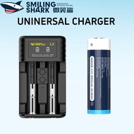 SMILING SHARK Universal Charger Lithium Battery Charger Suitable 18650 26800 21700 26650 32650 Charg