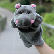 Children Infant Baby Hand puppet Plush Toys Stuffed Puppet Grey Hippo