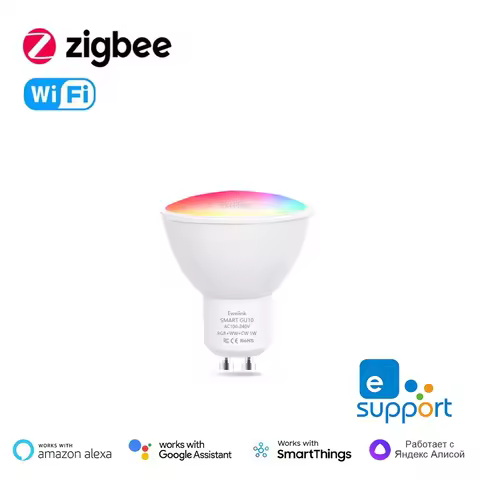 EWelink WiFi Zigbee GU10 LED Bulbs , 5W RGB C+W Dimmable Spotlight Lamps, Smart Control Led Light Bu