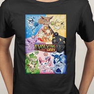 Evolution Skies Eevee Sylveon Flareon Vaporeon Umbreon Pokemon Trading Card Short Sleeve T-shirt shi