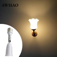 [AWHAO] E27 Lamp Holder Extension Practical E27 to E27 Extension Adapter Replacement
