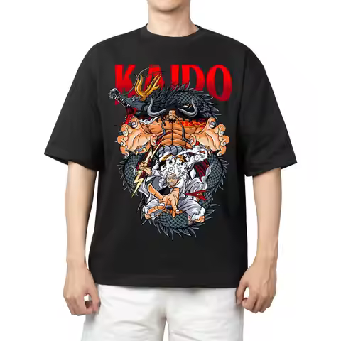 One Piece 2026 Summer Men Cotton T-shirt Streetwear Anime Graphic Oversized Short Sleeve Casual Dail