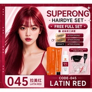 SUPERONG Set Lengkap shoupin Pewarna Rambut Premium kaler rambut cat merah Tahan lama milk tea brown