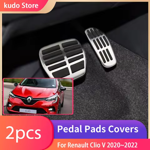 For Renault Clio V 2020~2022 Stainless Steel AT MT Car Foot Pedals Rest Accelerator Tray Part Access
