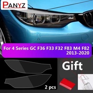 2Pcs Car Covers Headlight Protective Film For bmw M4 F82 GC F36 F33 F32 F83 4 Series Black TPU Stick