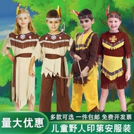 Savage Costume Children Indian Indigen Clothes Primal Hunter Costume Savage Costume