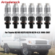 Artudatech 6PCS Fuel Injectors 23600-19075 Fit For Toyota HZJ105 HZJ75 HZJ78 HZJ79 1990-2007 Car Acc