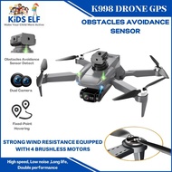 NEW (2KM Distance)K998 EIS Stabilization GPS Drone with Obstacle Sensor Dual HD Camera Brushless Motor Foldable Quadcopter