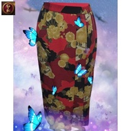 Japanese Fan Pattern Pleated Side Skirt