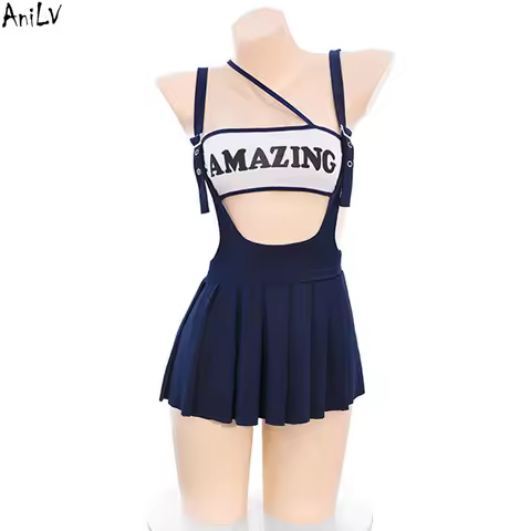 AniLV Game Competition Cheerleading Team Uniform Anime Student School Clothes Cosplay Costume