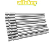 WITAKEY 10pcs Screwdriver Bit Set, S2 Steel 1/4 Inch Hex Shank Cross Head Screwdriver Bits, Durable 