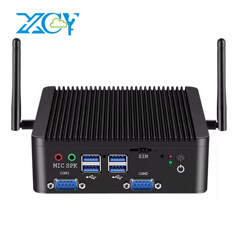 Industrial Mini PC Intel Pentium J5005 4xCOM 8xUSB 2xLAN 2xHDMI SIM Slot mPCIe WiFi 4G LTE GPIO LVDS