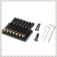 (OFPI) 7 String Headless Metal Saddle Bridge Musical Instrument Replacement Headless Guitar Accessor