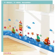 3D立體牆壁紙 壁貼 海洋腰線 大鯨魚 成功的階梯  床頭 兒童房間 衛生間浴室幼稚園教室 背景牆勵志 文藝 臥室房間