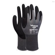 Toho 1-Pair Nitrile Impregnated Work Gloves Safety Gloves for Gardening Maintenance Warehouse for Men and Women (Black Gray S)