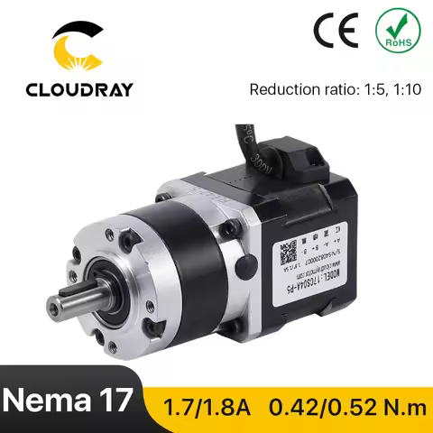 Cloudray Nema 17 Stepper Motor 4-lead 0.42/0.52N.m Planetary Gearbox Motor Nema 17 Ratio 5:1/10:1 fo