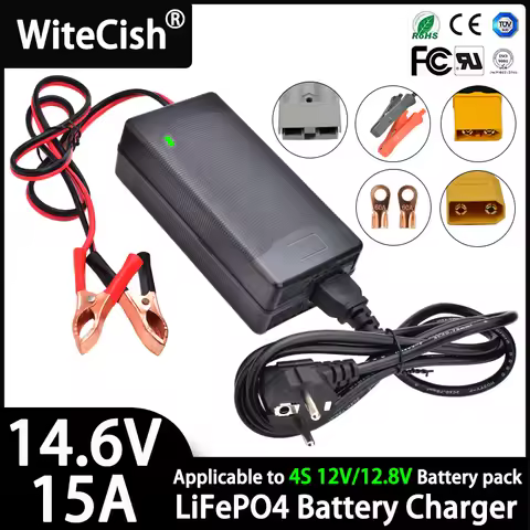 SJT 14.6V 15A 20A 40A Smart Lifepo4 Battery Charger FOR 4S 12V 12.8V 15A 20A 40A LFP Battery Pack Ch