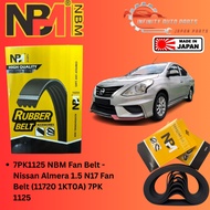 7PK1125 NBM Fan Belt - Nissan Almera 1.5 N17 Fan Belt (11720 1KT0A) 7PK 1125