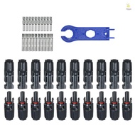 10 Pairs Solar Connectors with Spanner Solar Panel Cable Connectors Male &amp; Female Solar Panel Connectors