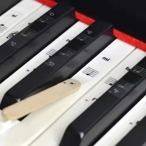 54/61/88 Key Piano Stickers PVC Transparent Piano Keyboard Piano Stave Electronic Keyboard Name Note