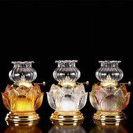 KY💕 Factory Direct Supply Glass Oil Lamp  Fog Oil Lamp Buddha supplies Glass Craft Bodhi Oil Lamp QBOG