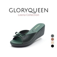 GLORYQUEEN Leena Collection Lightweight Wedge Sandal Wanita Design Ribbon