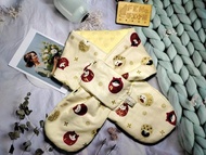 日本薄棉布百華繚蘭米白可愛福神達摩不倒翁圍脖-不分年齡圍脖-