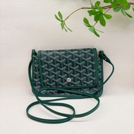🆕99新Goyard戈雅 綠色mini信封包斜背包 銀扣💚正品