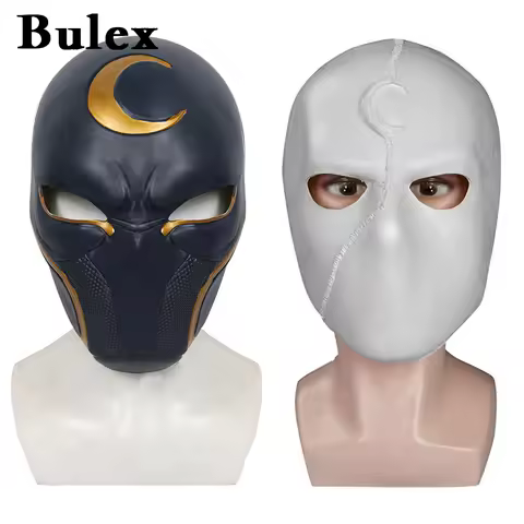 Bulex Super Hero Moon Knight Cosplay Costume Latex Masks Helmet Masquerade Halloween Accessories Par