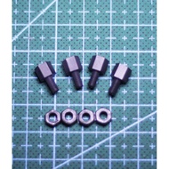 Nylon Spacer M3X5+6Mm 4Pcs Black + Nylon Nut - D757E6 - Original