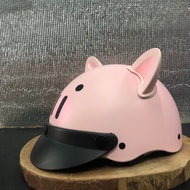 Mũ bảo hiểm/Nón Bảo Hiểm Heo lớn SIZE L Heo bé SIZE S kèm tai mèo và lưỡi trai siêu cute hàng công