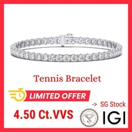 Diamond Tennis Bracelets, 4.5 ct IGI Certified lab grown diamond bracelet in 14k white gold