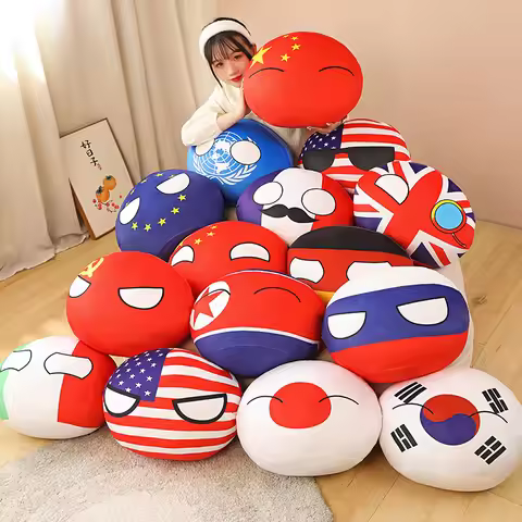 Country Ball Toys Plush Polandball Pillow Countryball USSR USA FRANCE RUSSIA UK JAPAN GERMANY ITALY 