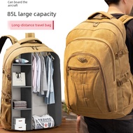travel bag Beg pendakian gunung luar mixi backpack 85L Super Large Capacity Thickened Canvas Backpac