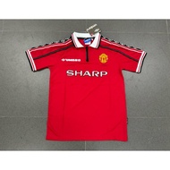 ORIGINAL (SPONSOR VELVET) JERSEY RETRO MU HOME 1999 TREBLE WINNER GRADE ORI