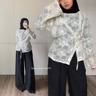 BY a CLOTH – ARCHY Flower Top Eid Top TrendyWanita, Transparent Floral Outer ELEGAN, Stylish Modern 