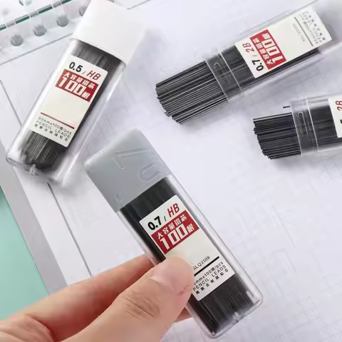 100Pcs 0.5/0.7mm Writing 2B/HB Art Sketch Pencil Core Refill Pencil Rod Automatic Pencil Core Mechan