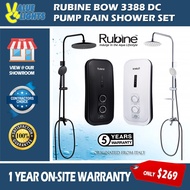 Rubine Bow 3388 Instant Water Heater with Inverter DC Pump Rain Shower Set RWH-3388 Full Black White