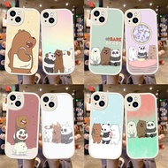 for OPPO A7 A83 F11 F19 Pro Plus A7X dull polish Protective lens soft Case B84 cute we bare bears