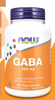 NOW Foods, GABA with Vitamin B-6, 500 mg, 100 Veg Capsules