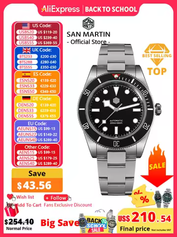 San Martin Upgraded BB58 40mm Retro Luxury Men Diver Watch NH35 Automatic Mechanical Sapphire 200m W