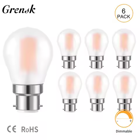 B22 Bayonet LED Light Bulb 4W Globe Edison Lamp G45 6W Golf Ball Shape 220V 2700K Warm White Frosted