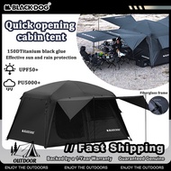 Blackdog MOUNT HAVEN 6.8 Quick Cabin Black Tent Semi-Automatic Waterproof Breathable Camping Tent